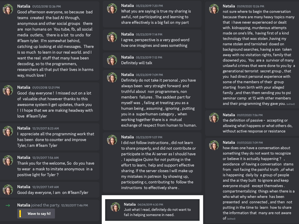 Natalia Stoos Discord Conversations