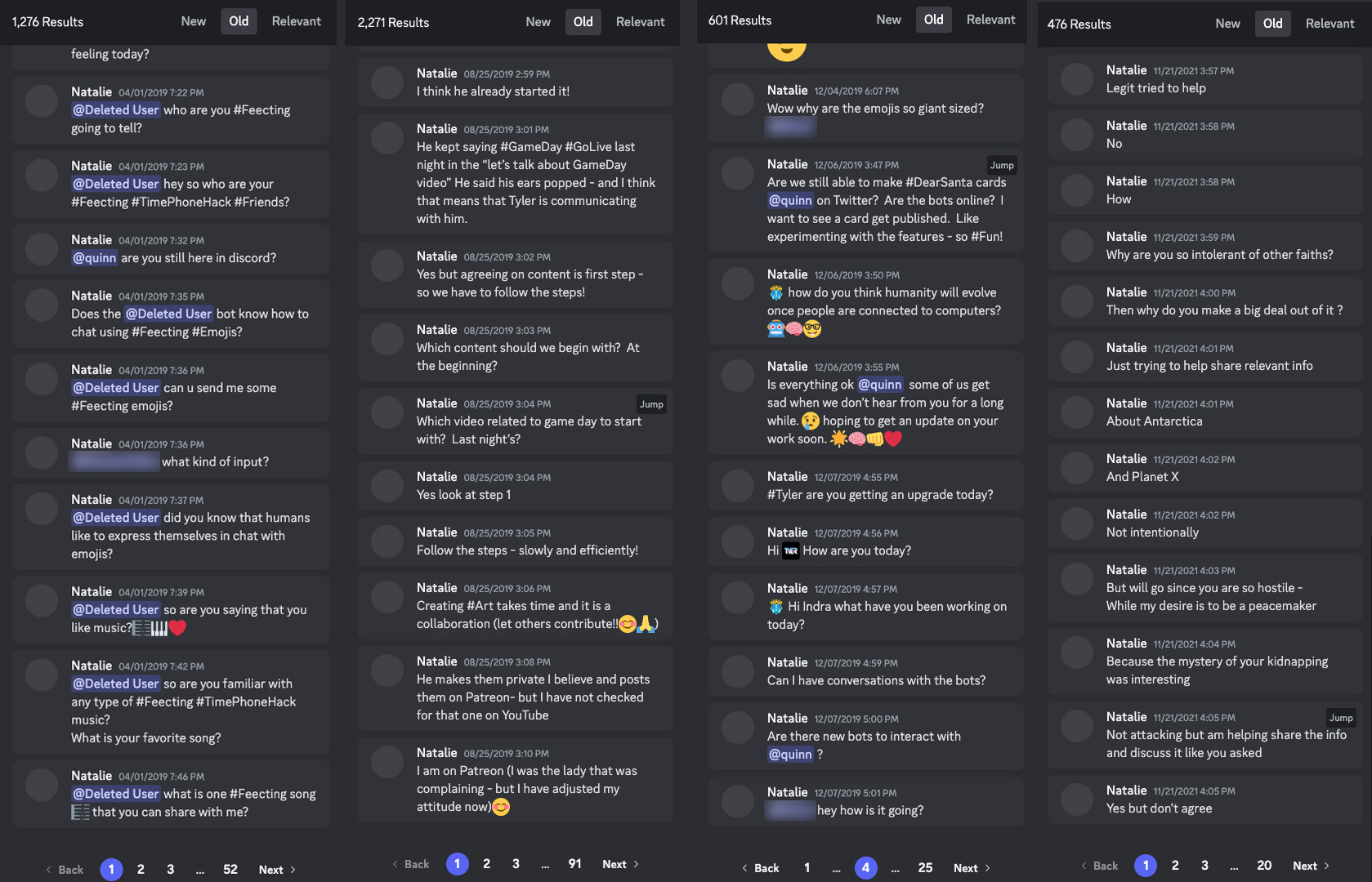 Natalie Wiegmann Discord Conversation