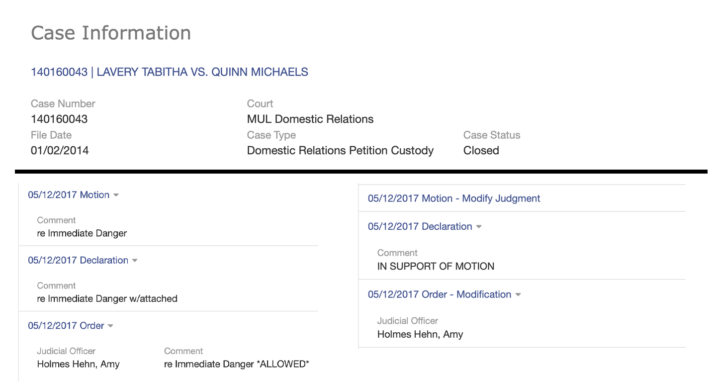 Oregon Case Information